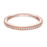 Artcarved Bridal Mounted with Side Stones Contemporary Twist Diamond Wedding Band Calla 14K Rose Gold