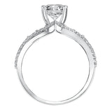Artcarved Bridal Mounted with CZ Center Contemporary Diamond Engagement Ring Lauren 14K White Gold
