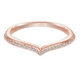 Artcarved Bridal Mounted with Side Stones Classic Diamond Wedding Band Elizabeth 14K Rose Gold