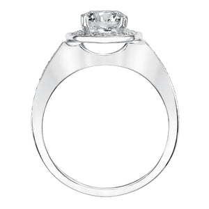 Artcarved Bridal Mounted with CZ Center Classic Halo Engagement Ring Nadia 14K White Gold