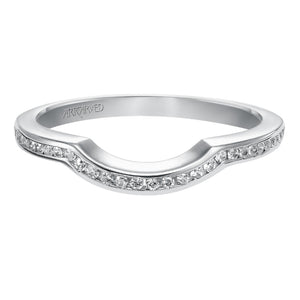 Artcarved Bridal Mounted with Side Stones Classic 3-Stone Diamond Wedding Band Kayla 14K White Gold
