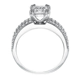 Artcarved Bridal Mounted with CZ Center Classic Engagement Ring Jade 14K White Gold