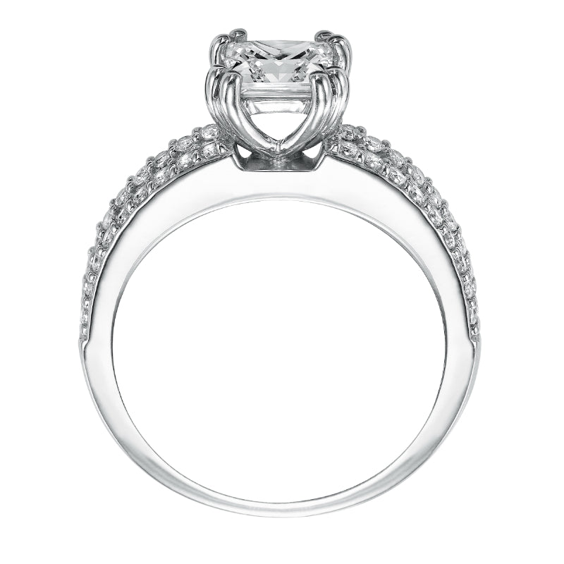 Artcarved Bridal Mounted with CZ Center Classic Engagement Ring Jade 14K White Gold