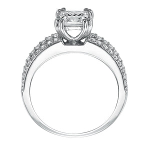 Artcarved Bridal Mounted with CZ Center Classic Engagement Ring Jade 14K White Gold