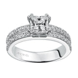 Artcarved Bridal Mounted with CZ Center Classic Engagement Ring Jade 14K White Gold