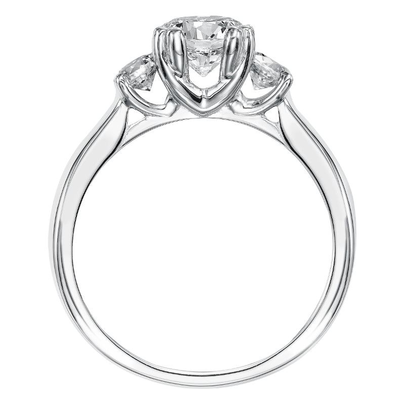 Artcarved Bridal Mounted with CZ Center Classic 3-Stone Engagement Ring Amanda 14K White Gold