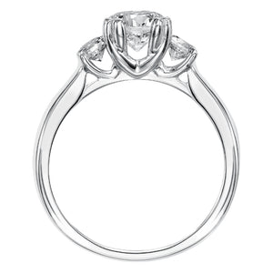 Artcarved Bridal Mounted with CZ Center Classic 3-Stone Engagement Ring Amanda 14K White Gold
