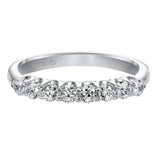 Artcarved Bridal Mounted with Side Stones Classic Diamond Wedding Band Maddie 14K White Gold
