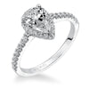 Artcarved Bridal Semi-Mounted with Side Stones Classic Halo Engagement Ring Layla 14K White Gold