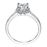Artcarved Bridal Mounted with CZ Center Classic Halo Engagement Ring Allison 14K White Gold