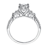 Artcarved Bridal Mounted with CZ Center Classic 7-Stone Engagement Ring Iris 14K White Gold