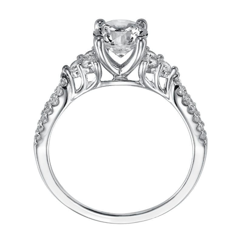 Artcarved Bridal Mounted with CZ Center Classic 7-Stone Engagement Ring Iris 14K White Gold