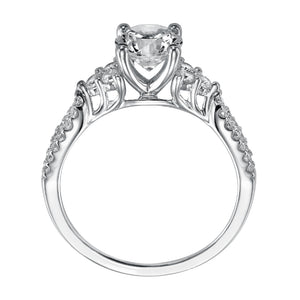 Artcarved Bridal Mounted with CZ Center Classic 7-Stone Engagement Ring Iris 14K White Gold