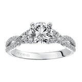 Artcarved Bridal Mounted with CZ Center Classic 7-Stone Engagement Ring Iris 14K White Gold