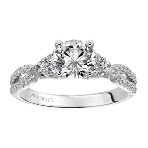 Artcarved Bridal Mounted with CZ Center Classic 7-Stone Engagement Ring Iris 14K White Gold