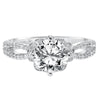 Artcarved Bridal Semi-Mounted with Side Stones Contemporary Floral Diamond Engagement Ring Phoebe 14K White Gold