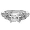 Artcarved Bridal Mounted with CZ Center Vintage Engagement Ring Candance 14K White Gold