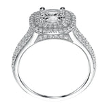 Artcarved Bridal Mounted with CZ Center Classic Halo Engagement Ring Betty 14K White Gold