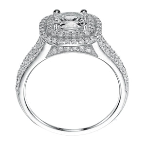 Artcarved Bridal Mounted with CZ Center Classic Halo Engagement Ring Betty 14K White Gold