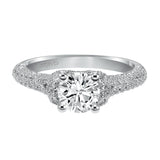 Artcarved Bridal Mounted with CZ Center Contemporary Engagement Ring Jillian 14K White Gold