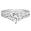 Artcarved Bridal Semi-Mounted with Side Stones Classic Engagement Ring Lynn 14K White Gold