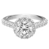 Artcarved Bridal Semi-Mounted with Side Stones Classic Halo Engagement Ring Yolanda 14K White Gold