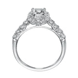 Artcarved Bridal Mounted with CZ Center Classic Halo Engagement Ring Gabby 14K White Gold