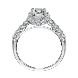 Artcarved Bridal Mounted with CZ Center Classic Halo Engagement Ring Gabby 14K White Gold