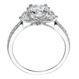 Artcarved Bridal Mounted with CZ Center Vintage Engagement Ring Florence 14K White Gold
