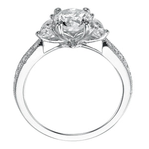 Artcarved Bridal Mounted with CZ Center Vintage Engagement Ring Florence 14K White Gold
