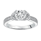 Artcarved Bridal Mounted with CZ Center Vintage Engagement Ring Florence 14K White Gold