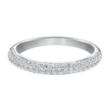 Artcarved Bridal Mounted with Side Stones Contemporary Diamond Wedding Band Tabitha 14K White Gold