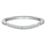 Artcarved Bridal Mounted with Side Stones Contemporary Diamond Wedding Band Regina 14K White Gold