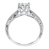 Artcarved Bridal Mounted with CZ Center Vintage Engagement Ring Julie 14K White Gold