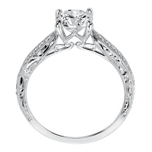 Artcarved Bridal Mounted with CZ Center Vintage Engagement Ring Julie 14K White Gold