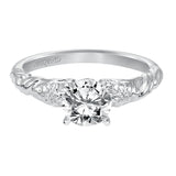 Artcarved Bridal Mounted with CZ Center Vintage Engagement Ring Kyle 14K White Gold