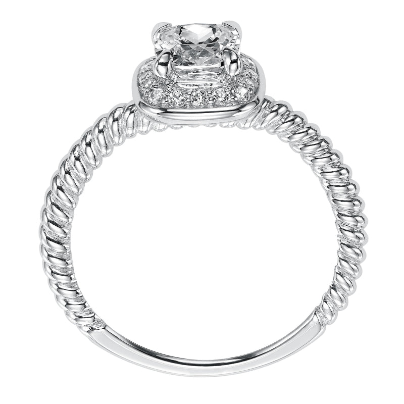 Artcarved Bridal Mounted with CZ Center Contemporary Halo Engagement Ring Darla 14K White Gold