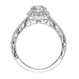 Artcarved Bridal Mounted with CZ Center Vintage Vintage Halo Engagement Ring Althea 14K White Gold