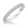 Artcarved Bridal Mounted with Side Stones Vintage Vintage Diamond Wedding Band Althea 14K White Gold
