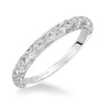 Artcarved Bridal Mounted with Side Stones Vintage Halo Diamond Wedding Band Alexandra 14K White Gold