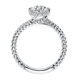 Artcarved Bridal Mounted with CZ Center Contemporary Americana Solitaire Engagement Ring Aline 14K White Gold