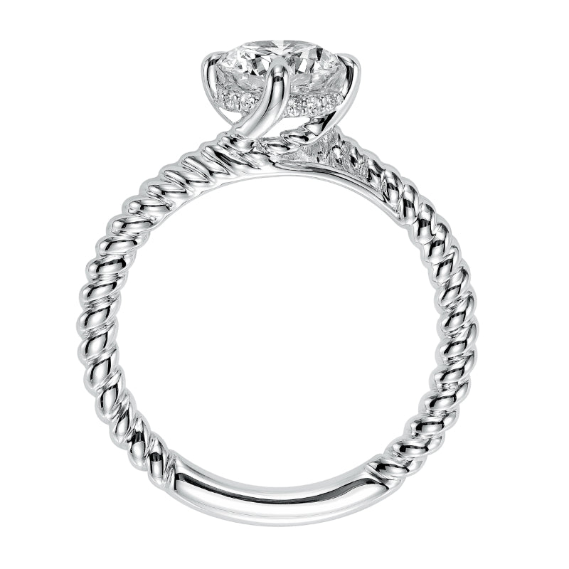 Artcarved Bridal Mounted with CZ Center Contemporary Americana Solitaire Engagement Ring Aline 14K White Gold