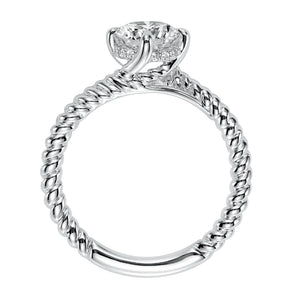 Artcarved Bridal Mounted with CZ Center Contemporary Americana Solitaire Engagement Ring Aline 14K White Gold