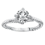 Artcarved Bridal Mounted with CZ Center Contemporary Americana Solitaire Engagement Ring Aline 14K White Gold