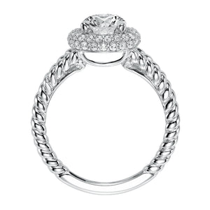 Artcarved Bridal Mounted with CZ Center Contemporary Americana Halo Engagement Ring Margo 14K White Gold