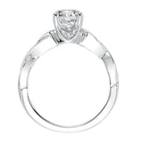 Artcarved Bridal Mounted with CZ Center Contemporary Twist Solitaire Engagement Ring Alicia 14K White Gold
