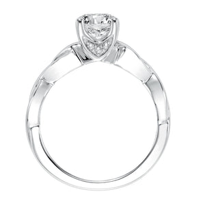 Artcarved Bridal Mounted with CZ Center Contemporary Twist Solitaire Engagement Ring Alicia 14K White Gold