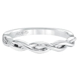 Artcarved Bridal Band No Stones Contemporary Twist Solitaire Wedding Band Alicia 14K White Gold