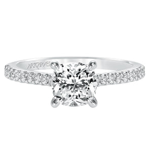 Artcarved Bridal Mounted with CZ Center Classic Diamond Engagement Ring Willa 14K White Gold