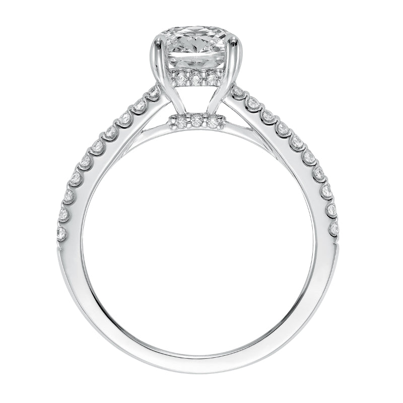Artcarved Bridal Mounted with CZ Center Classic Diamond Engagement Ring Willa 14K White Gold